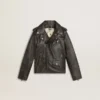 Bikerjacke für Jungen aus Leder im Used-Look