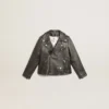 Bikerjacke für Jungen aus Leder im Used-Look