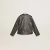 Bikerjacke für Jungen aus Leder im Used-Look