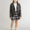 Bikerjacke für Jungen aus Leder im Used-Look