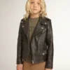 Bikerjacke für Jungen aus Leder im Used-Look