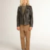 Bikerjacke für Jungen aus Leder im Used-Look