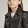 Bikerjacke für Jungen aus Leder im Used-Look