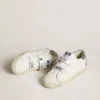 Bio-basierte Old-School-Sneaker mit perforiertem Stern und Glitzer-Fersenlasche