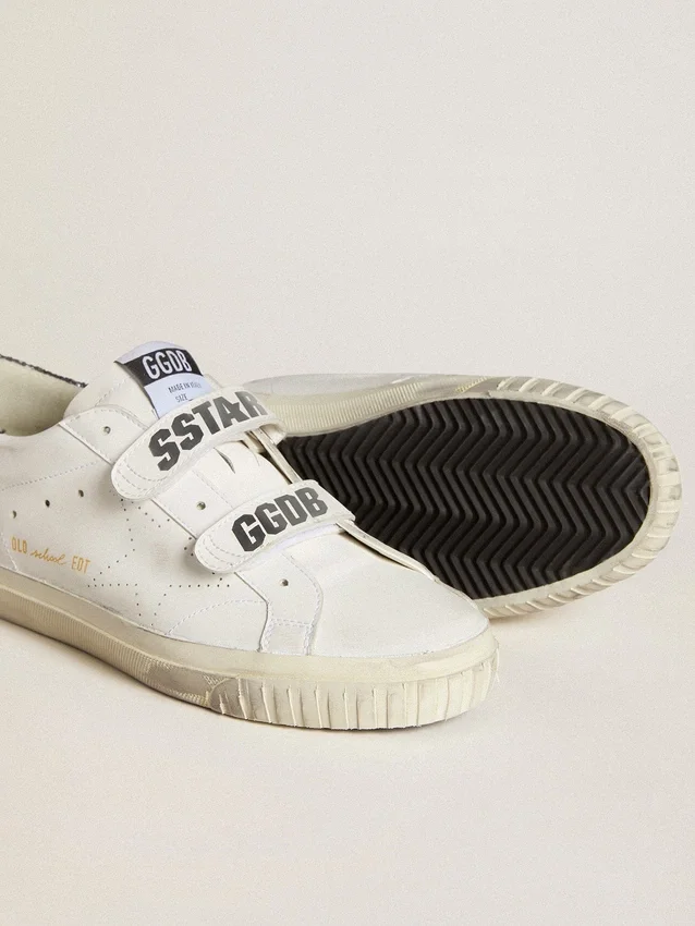 Bio-basierte Old-School-Sneaker mit perforiertem Stern und Glitzer-Fersenlasche