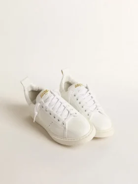 Bio-basierte Starter-Damenschuhe mit weissem Stern und Fersenlasche