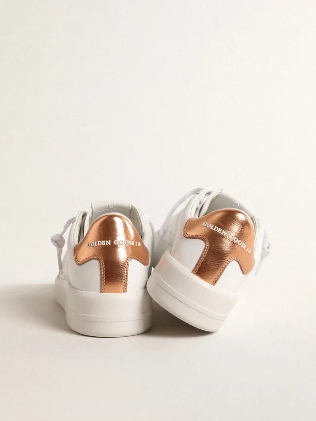 Bio-basierter Purestar für Damen mit Fersenlasche aus bronzefarbenem Metallic-Leder