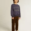 Blau-violettes Sweatshirt mit «golden goose»-Schriftzug auf der Vorderseite