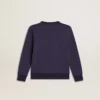 Blau-violettes Sweatshirt mit «golden goose»-Schriftzug auf der Vorderseite