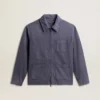 Blaue Herrenjacke aus Denim-Baumwolle mit Distressed-Optik
