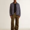 Blaue Herrenjacke aus Denim-Baumwolle mit Distressed-Optik