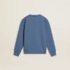 Blaues Kinder-Sweatshirt mit weissen geprägten Aufnähern