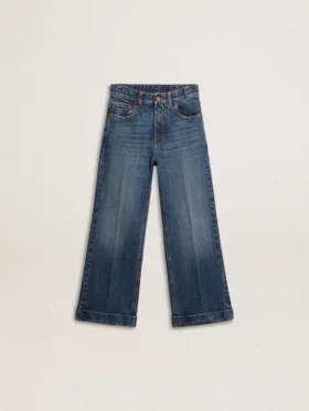 Bootcut-Jeans für Mädchen mit mittlerer Waschung und Stickerei