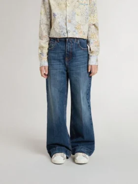 Bootcut-Jeans für Mädchen mit mittlerer Waschung und Stickerei