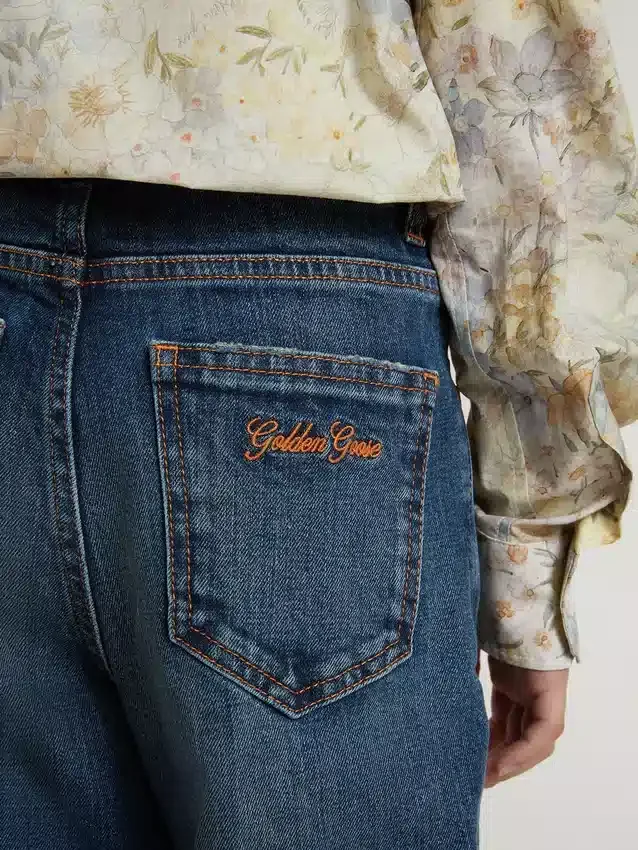 Bootcut-Jeans für Mädchen mit mittlerer Waschung und Stickerei