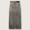Boyfriend-Jeans für Damen aus grauem Denim mit silbernen Nieten im Farbverlaufseffekt
