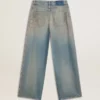 Boyfriend-Jeans für Damen mit Sandwasch-Effekt im Used-Look und Nieten