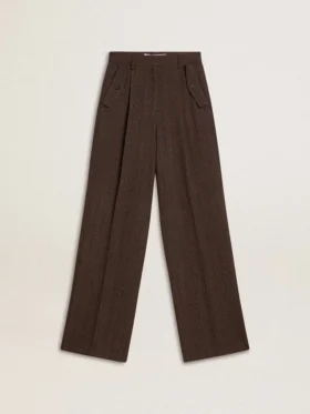 Braune Damenhose aus Schurwolle