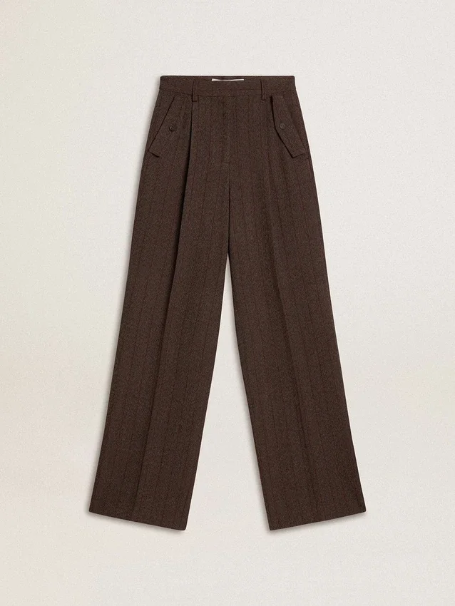 Braune Damenhose aus Schurwolle