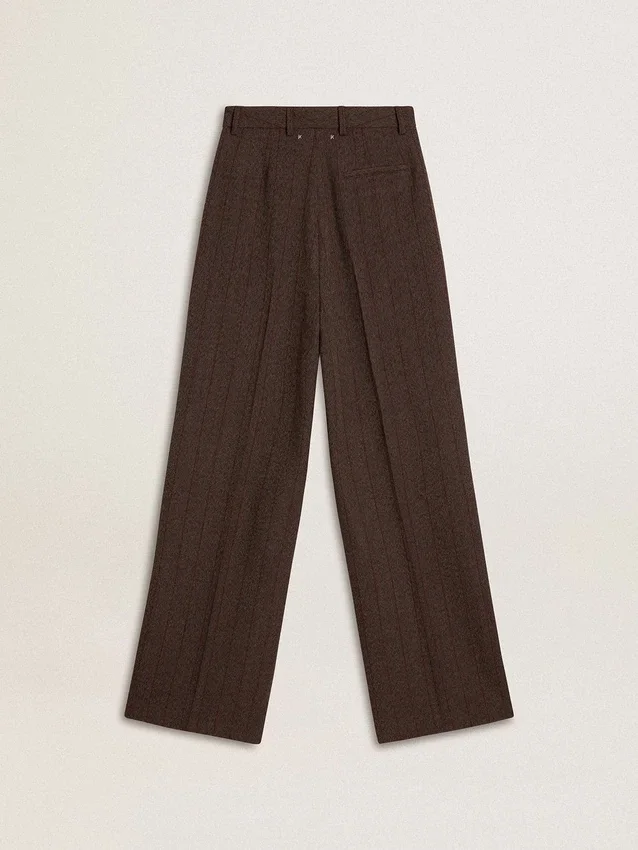 Braune Damenhose aus Schurwolle