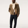 Braune Leder-Bikerjacke mit Used-Look