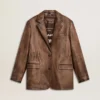 Braune Lederjacke für Damen