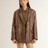 Braune Lederjacke für Damen