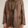 Braune Lederjacke für Damen