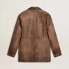 Braune Lederjacke für Damen