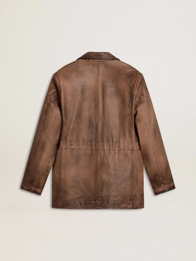 Braune Lederjacke für Damen