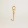 Buchstabe-J-Anhänger aus goldfarbenem Messing mit Kristallen