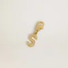 Buchstabe-S-Anhänger aus goldfarbenem Messing mit Kristallen