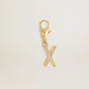 Buchstabe-X-Anhänger aus goldfarbenem Messing mit Kristallen