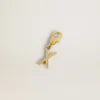 Buchstabe-X-Anhänger aus goldfarbenem Messing mit Kristallen