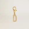 Buchstaben-D-Anhänger aus goldfarbenem Messing mit Kristallen