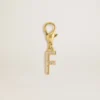 Buchstaben-F-Anhänger aus goldfarbenem Messing mit Kristallen