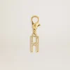 Buchstaben-H-Anhänger aus goldfarbenem Messing mit Kristallen