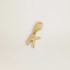 Buchstaben-K-Anhänger aus goldfarbenem Messing mit Kristallen