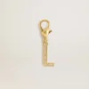 Buchstaben-L-Anhänger aus goldfarbenem Messing mit Kristallen