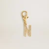 Buchstaben-N-Anhänger aus goldfarbenem Messing mit Kristallen