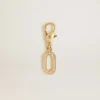 Buchstaben-O-Anhänger aus goldfarbenem Messing mit Kristallen