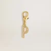 Buchstaben-P-Anhänger aus goldfarbenem Messing mit Kristallen