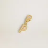 Buchstaben-P-Anhänger aus goldfarbenem Messing mit Kristallen