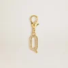 Buchstaben-Q-Anhänger aus goldfarbenem Messing mit Kristallen