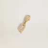 Buchstaben-Q-Anhänger aus goldfarbenem Messing mit Kristallen