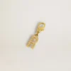 Buchstaben-R-Anhänger aus goldfarbenem Messing mit Kristallen