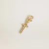 Buchstaben-T-Anhänger aus goldfarbenem Messing mit Kristallen