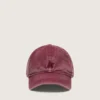 Burgunderrote Baseballkappe mit Ton-in-Ton gesticktem Stern