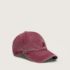 Burgunderrote Baseballkappe mit Ton-in-Ton gesticktem Stern