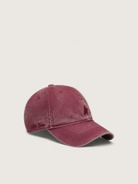 Burgunderrote Baseballkappe mit Ton-in-Ton gesticktem Stern